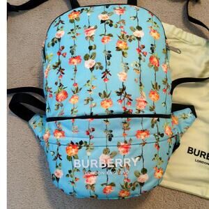 Burberry Blue Floral Convertible Backpack/Bum Bag
